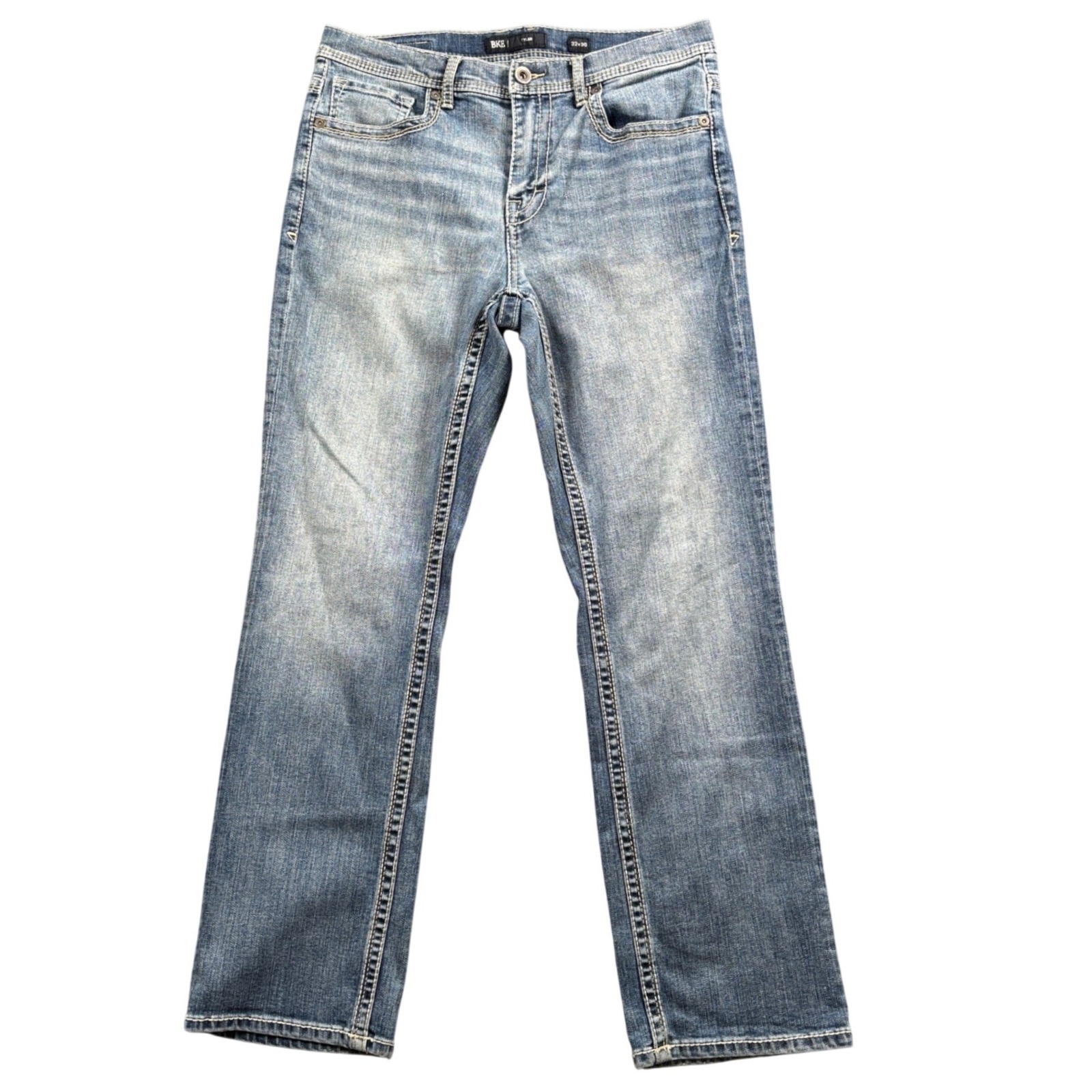Bke Tyler Jeans Mens 32x30 Straight Leg Blue Stretch Y2k Western Grunge Denim